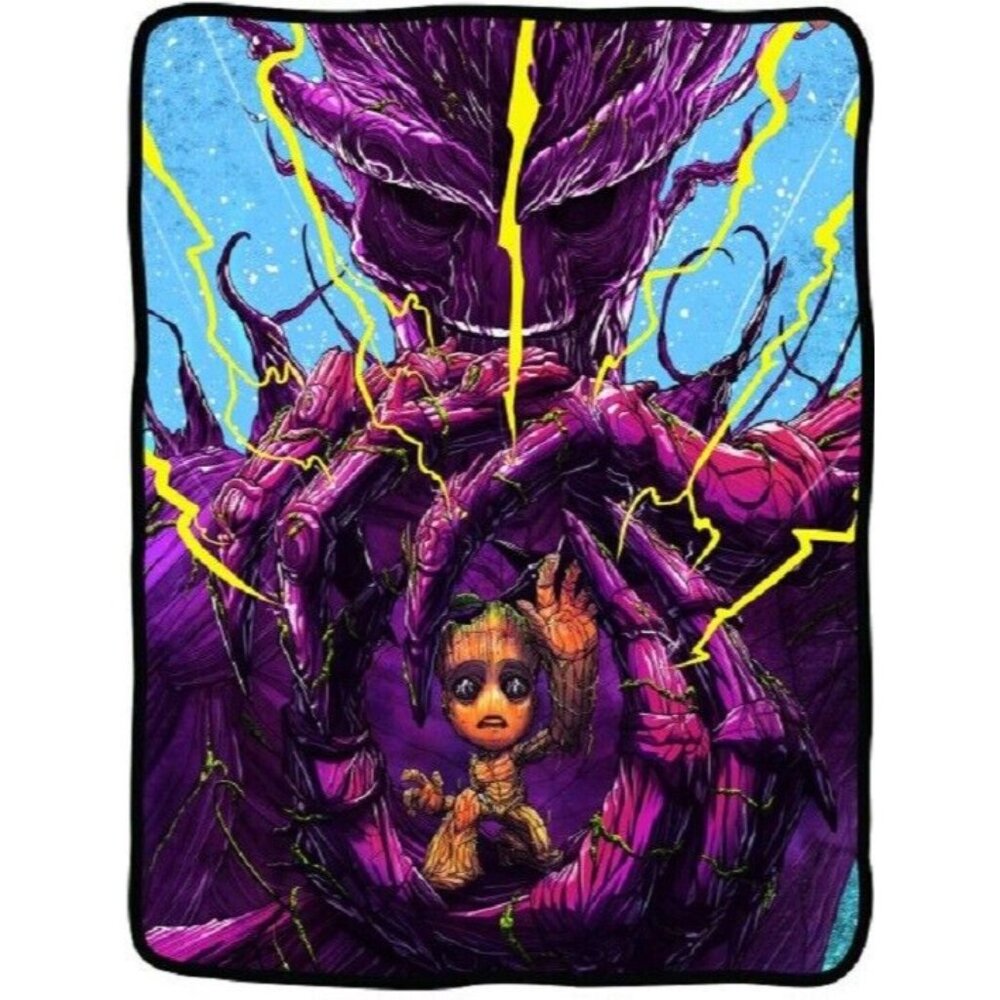 NEW Baby Groot Soft Plush Fleece Throw Gift Blanket Guardians of the Galaxy SOFT